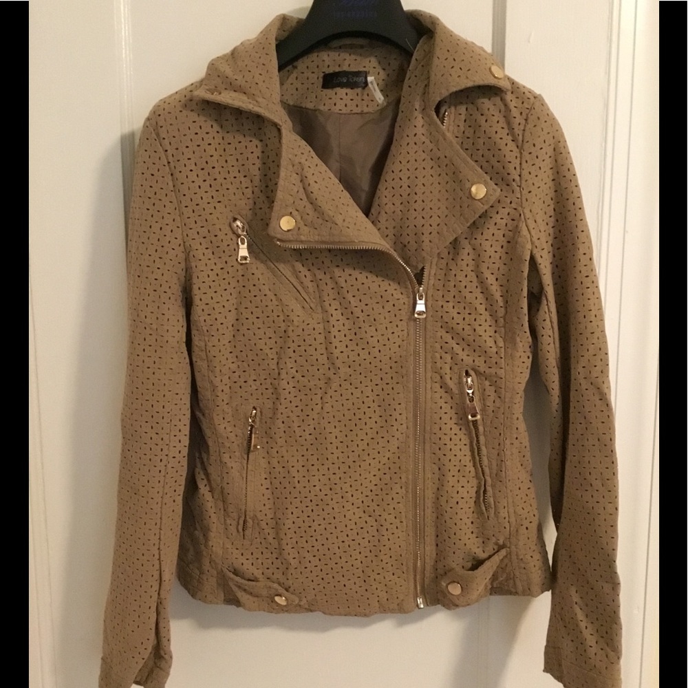 Love Token laser cutouts Moto Jacket...